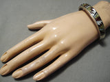 Important Vintage Native American Navajo Tommy Jackson Turquoise Sterling Silver Inlay Bracelet-Nativo Arts