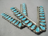 Spectacular Vintage Native American Navajo Turquoise Sterling Silver Collar Pins Old-Nativo Arts