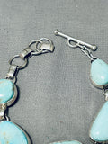 Superior Vintage Native American Navajo 5 Royston Turquoise Sterling Silver Bracelet-Nativo Arts