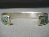 Excellent Vintage Native American Zuni Cripple Creek Turquoise Sterling Silver Bracelet Old-Nativo Arts