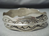 One Of The Best Vintage Native American Navajo Gaspeite Sterling Silver Bangle Bracelet-Nativo Arts