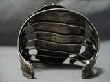 One Of Best Vintage Native American Navajo Leaf Sterling Silver Garden Turquoise Bracelet Old-Nativo Arts