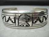 Authentic Vintage Native American Navajo Thomas Singer Sterling Silver Bracelet-Nativo Arts