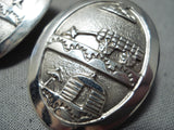 Superb Navajo Sterling Silver Storyteller Earrings Native American-Nativo Arts