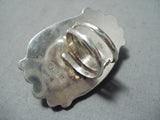 Ray Nez Native American Navajo Kingman Turquoise Sterling Silver Ring-Nativo Arts
