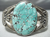 Early Vintage Native American Navajo Green Spiderweb Turquoise Sterling Silver Bracelet Old-Nativo Arts