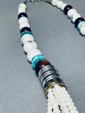Authentic Singer White Stone Turquoise Sterling Silver Necklace-Nativo Arts
