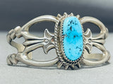 Astonishing Vintage Native American Navajo Kingman Turquoise Sterling Silver Bracelet Signed-Nativo Arts