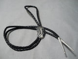Wonderful Navajo Handcarved Sterling Silver Bolo Native American-Nativo Arts