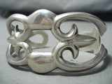 Fabulous Signed Vintage Navajo Native American Sterling Silver Cast Bracelet-Nativo Arts
