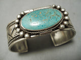 Museum Quality! Vintage Native American Navajo Turquoise Sterling Silver Locket Bracelet Old-Nativo Arts