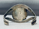 Signed Vintage Dancer Kachina Sterling Silver Native American Navajo Inlay Bracelet-Nativo Arts