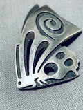 Unique Detailed Rabbit Vintage Native American Hopi Sterling Silver Butterfly Pin-Nativo Arts