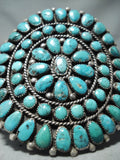 Colossal Vintage Native American Navajo Huge Turquoise Cluster Sterling Silver Bracelet-Nativo Arts