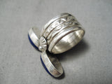 Stunning Modern Navajo Lapis Sterling Silver Ring Native American-Nativo Arts