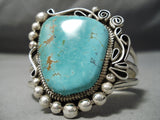 Important Raymond Nez Huge Native American Navajo #8 Turquoise Sterling Silver Bracelet Cuff-Nativo Arts