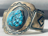 W Dodson Vintage Native American Navajo Turquoise Sterling Silver Bracelet-Nativo Arts