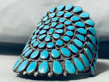 Monster Vintage Native American Navajo Turquoise Cluster Sterling Silver Bracelet-Nativo Arts