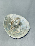 Dramatic Native American Navajo Colossal Coral Sterling Silver Ring-Nativo Arts
