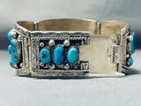Rare Clasp Vintage Native American Navajo Turquoise Sterling Silver Watch Bracelet-Nativo Arts