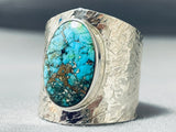 Marvelous Native American Navajo 8 Turquoise Sterling Silver Ring-Nativo Arts