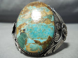 One Of Biggest Best Vintage Native American Navajo Royston Turquoise Sterling Silver Bracelet-Nativo Arts