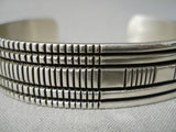 Important Micro Chisel Vintage Native American Navajo Sterling Silver Bracelet Cuff-Nativo Arts