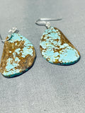 Native American Beautiful Santo Domingo 8 Turquoise Sterling Silver Earrings-Nativo Arts