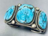 111 Gram Native American Navajo Rick Martinez Turquoise Sterling Silver Bracelet-Nativo Arts