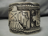 Exceptional Vintage Native American Navajo Eagle Flanks Vince Platero Sterling Silver Bracelet-Nativo Arts