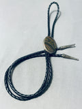 Unrivaled Vintage Native American Navajo Signed Jasper Layers Sterling Silver Bolo-Nativo Arts