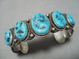 Amazing Vintage Zuni Native American Bead Sterling Silver Turquoise Bracelet-Nativo Arts