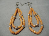Incredible Vintage Navajo Sterling Silver Native American Earrings-Nativo Arts