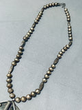 Beautiful Vintage Native American Navajo Old Morenci Turquoise Sterling Silver Necklace-Nativo Arts