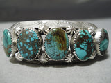 Heavy Thick!! Native American Navajo Spiderweb Turquoise Sterling Silver Bracelet Cuff-Nativo Arts