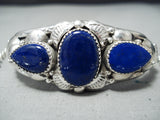 Amazing Native American Navajo Lapis Sterling Silver Necklace Earring Bracelet Ring Set-Nativo Arts