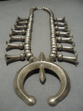 Rare 1930's Vintage Native American Navajo Sterling Silver Squash Blossom Necklace Old-Nativo Arts