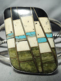So Intricate!! Vintage Zuni/ Santo Domingo Turquoise Sterling Silver Bracelet-Nativo Arts