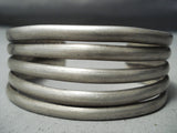 Exceptional Vintage Navajo Sterling Silver Heavy Bracelet Old Native American-Nativo Arts