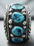Marvelous Vintage Native American Navajo Sleeping Beauty Turquoise Sterling Silver Bracelet-Nativo Arts