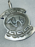 Interesting Vintage Signed Native American Navajo Sterling Silver Bear Pendant-Nativo Arts