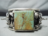 Heavy Scoprion 121 Gram Native American Turquoise Sterling Silver Bracelet-Nativo Arts