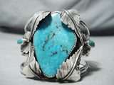 Awesome Vintage Native American Navajo 3 Kingman Turquoise Sterling Silver Bracelet-Nativo Arts