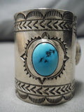 Tremendous Vintage Native American Navajo Morenci Turquoise Neckerchirf Slide-Nativo Arts