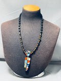 Native American Signed Double Sided Vintage Santo Domingo Turquoise Sterling Silver Necklace-Nativo Arts