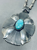 Important Vintage Native American Navajo Turquoise Sterling Silver Concho Necklace-Nativo Arts