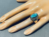 Impressive Vintage Native American Navajo Spiderweb Turquoise Sterling Silver Ring-Nativo Arts