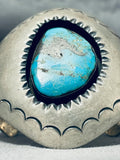 Huge Museum Morenci Turquoise Vintage Native American Navajo Sterling Silver Bracelet-Nativo Arts