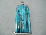 Native American Important Carlos Eagle Vintage Ottawa Turquoise Sterling Silver Pendant-Nativo Arts