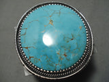 One Of The Best Native American Navajo Verdy Jake Turquoise Sterling Silver Bracelet Cuff-Nativo Arts
